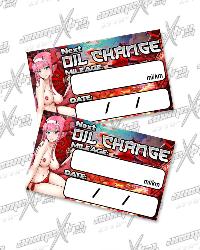Zero Two Dragon Oil Change Stickers