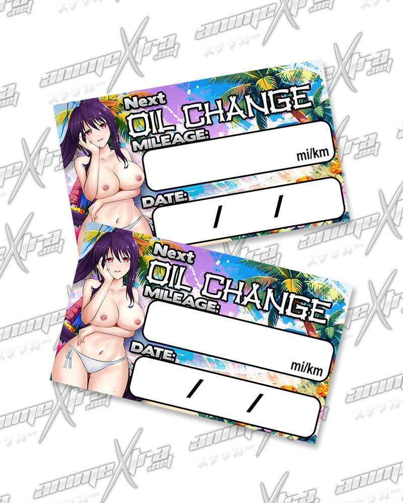Akeno BIkini Oil Change Stickers