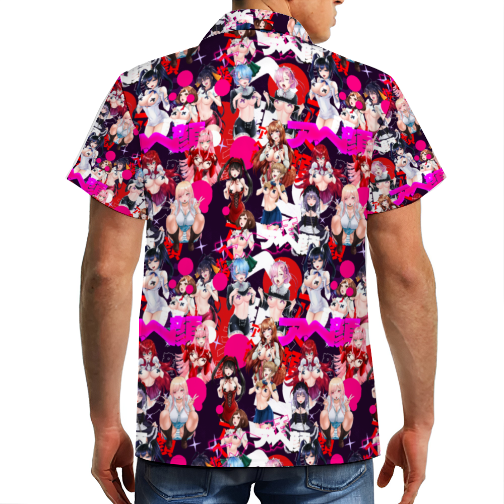 Ahegao Short Sleeve Hawaiian Shirt