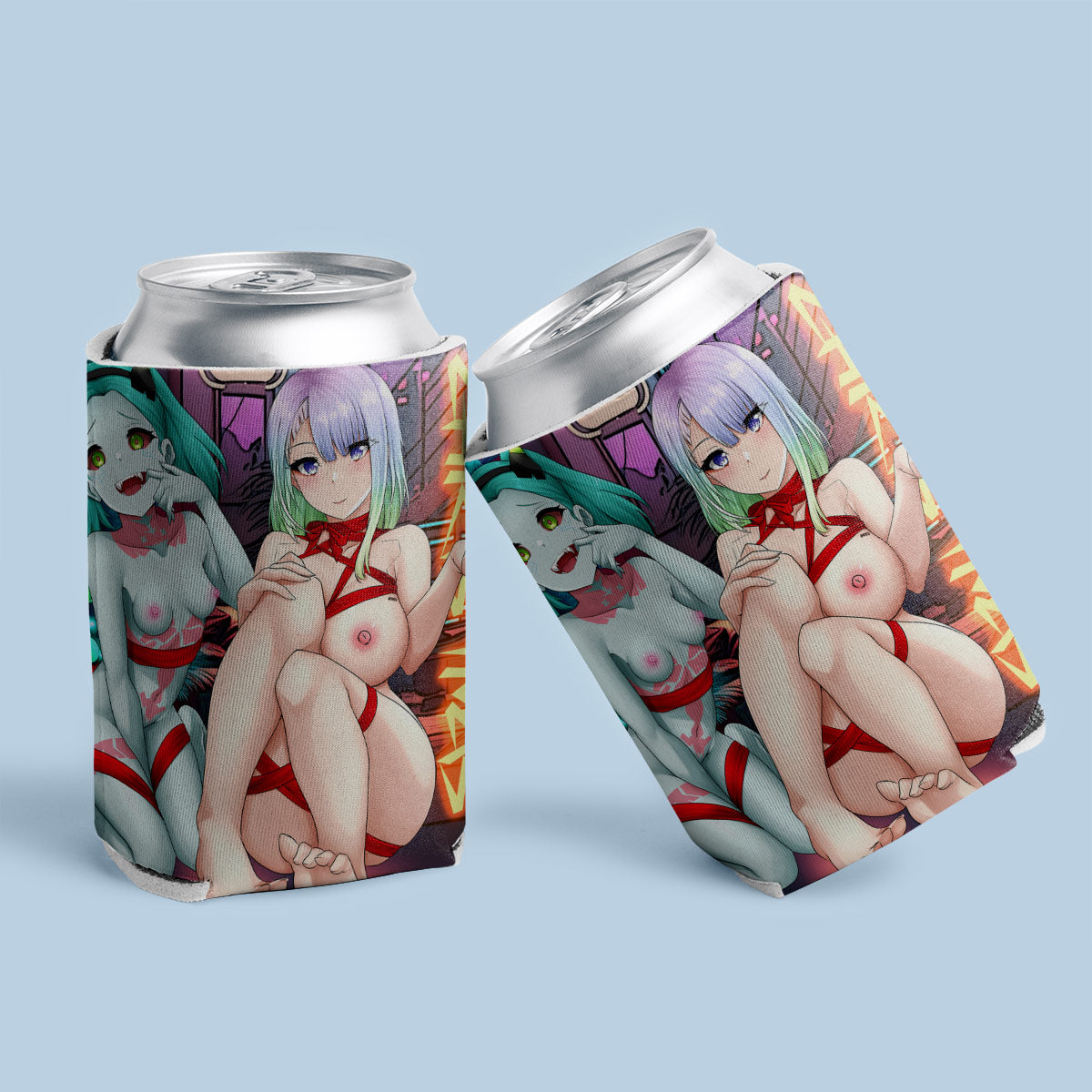 Cyberpunk Xmas Can Coolers