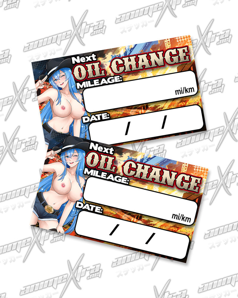 Esdeath Western Waifus Oil Change Stickers