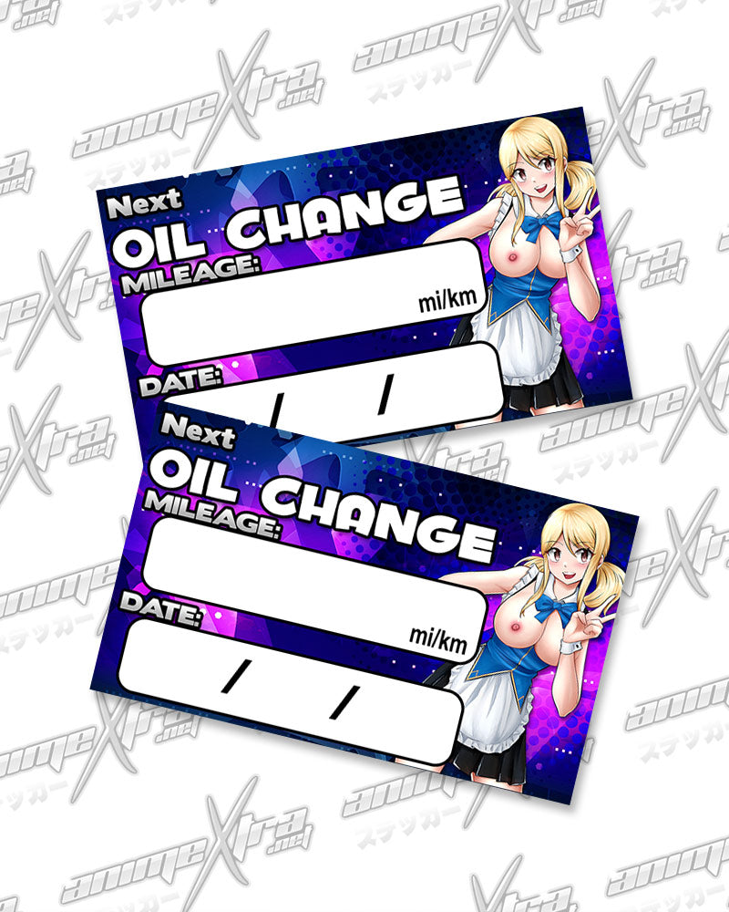 Lucy Maid Oil Change Stickers