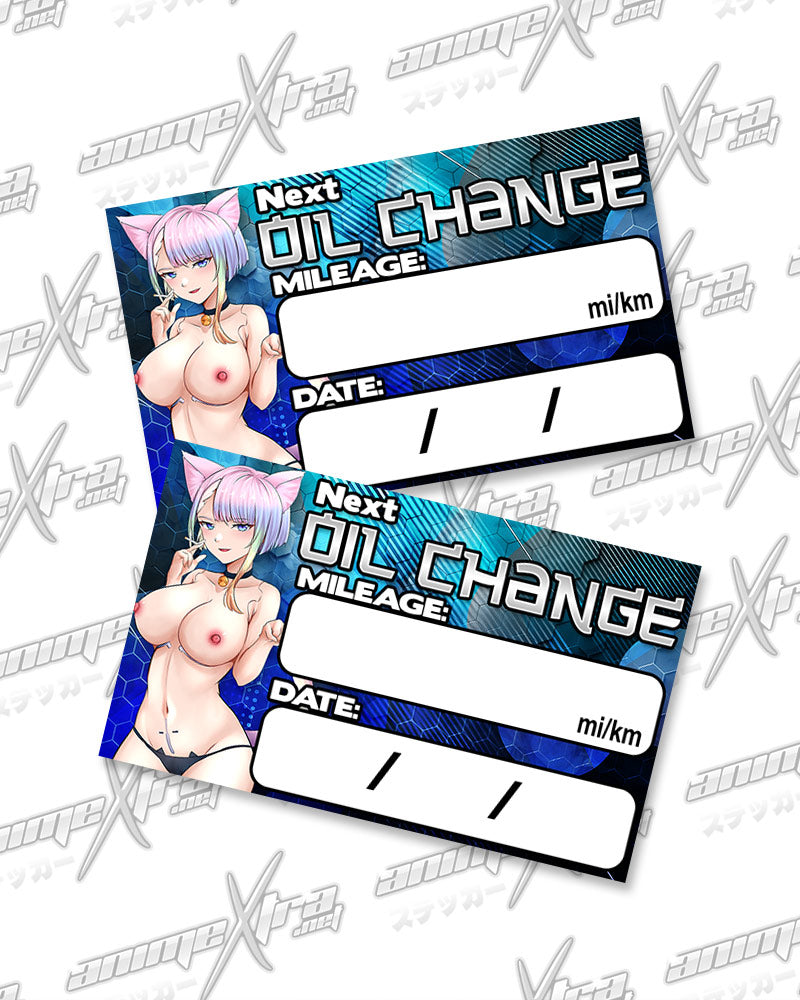 Lucy Neko Oil Change Sticker