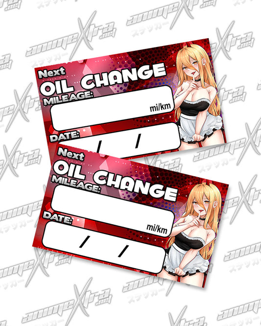 Power Maid Oil Change Stickers