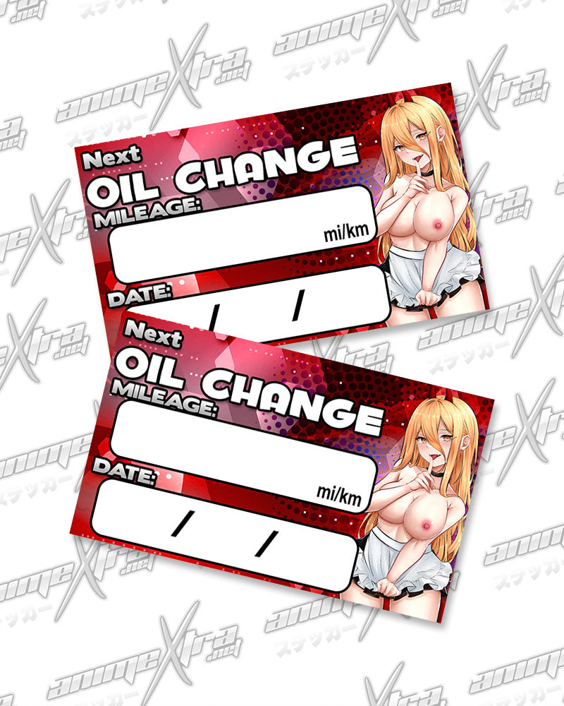 Power Maid Oil Change Stickers