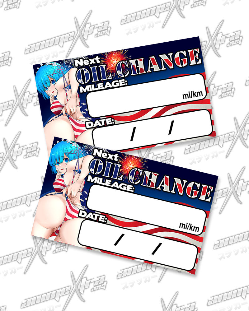 Rem American Booty Oil Change Stickers