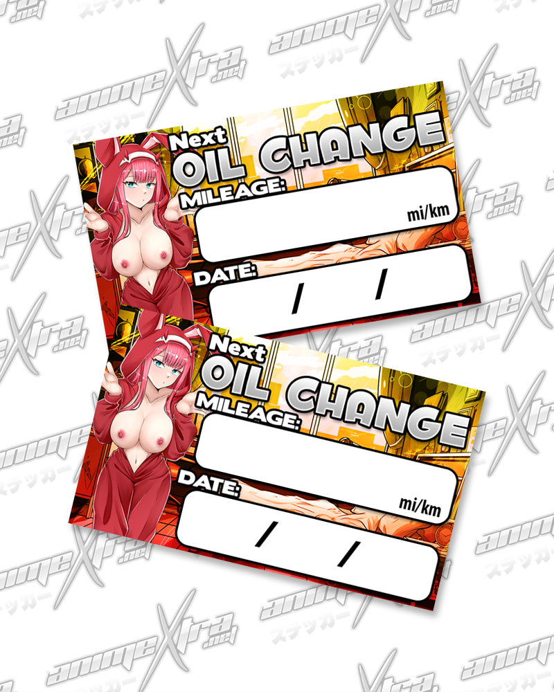 Zero Two Bunny Jammies Oil Change Stickers