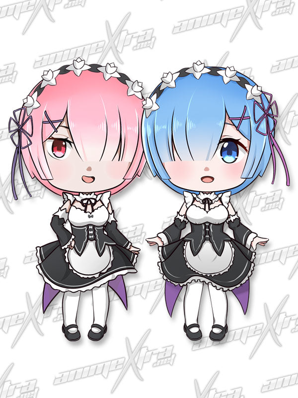 Rem Ram Chibi Kiss Cut