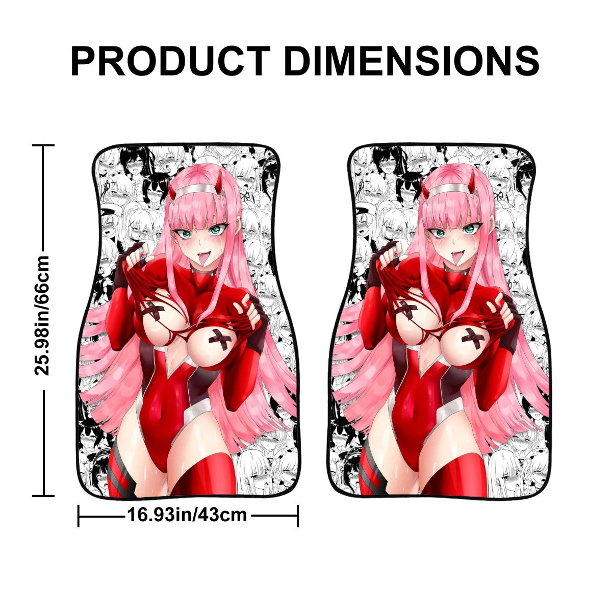 Ahegao Zero Two Car Floor Mats