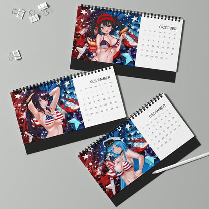 Americana Waifus 2025 Desktop Calendar