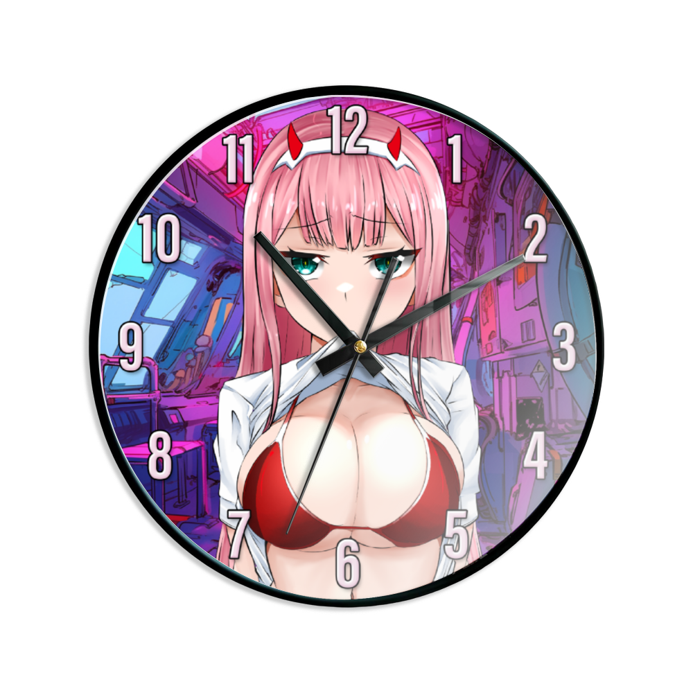 Zero Two Busty Flasher Wall Clock