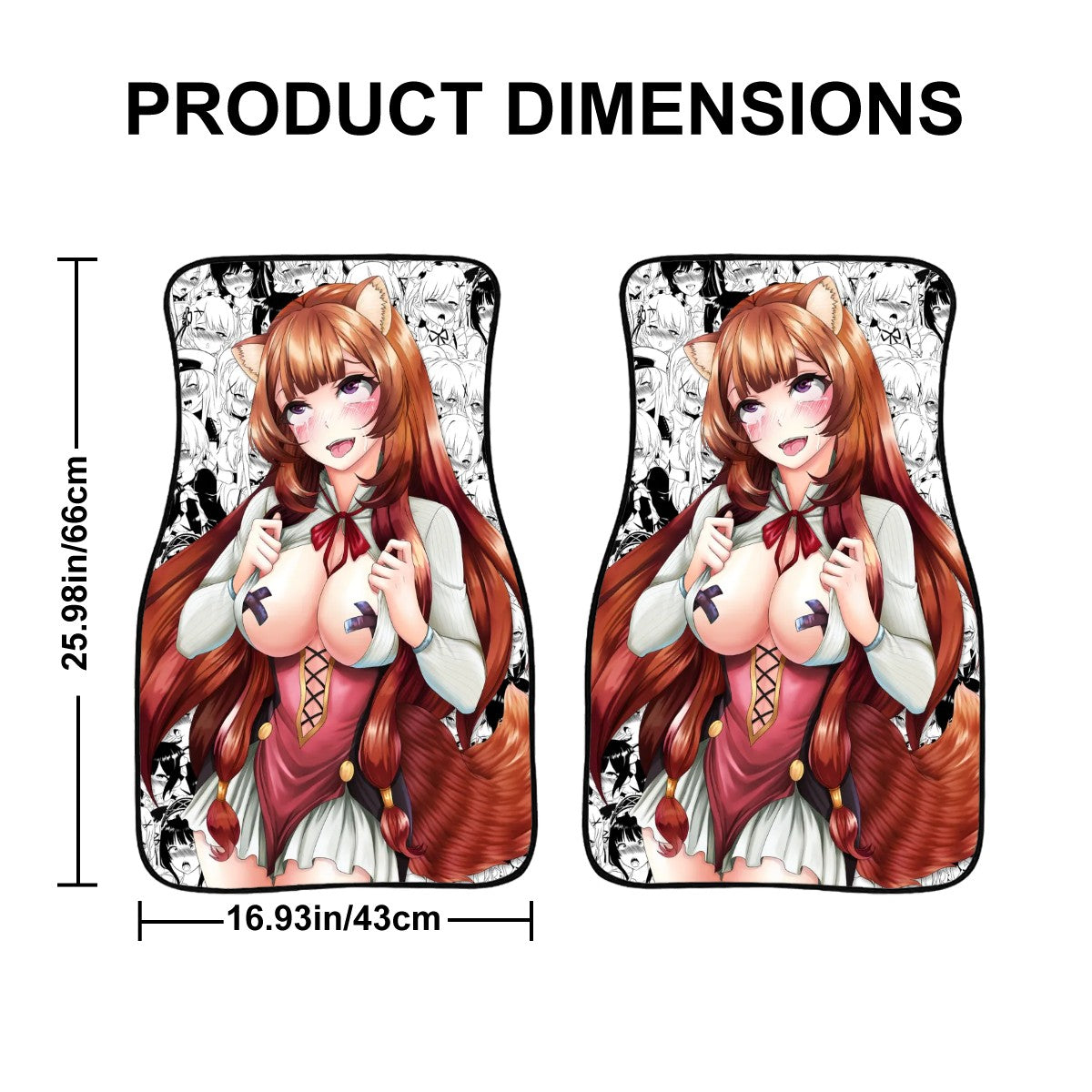 Ahegao Raphtalia Car Floor Mats