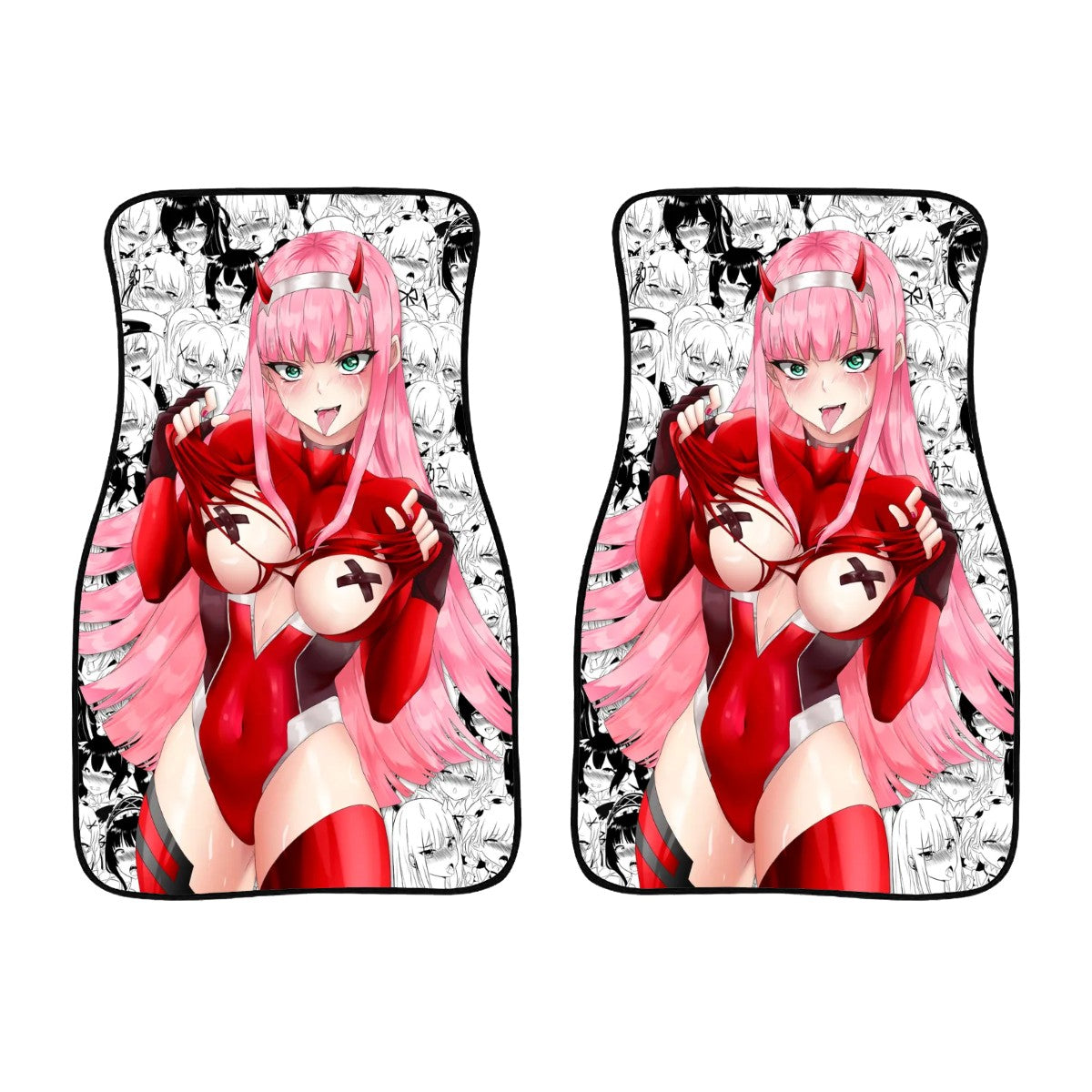 Ahegao Zero Two Car Floor Mats
