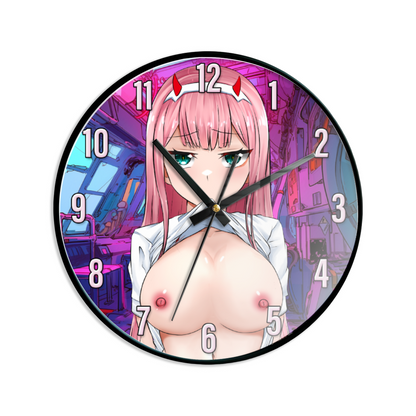 Zero Two Busty Flasher NSFW Wall Clock