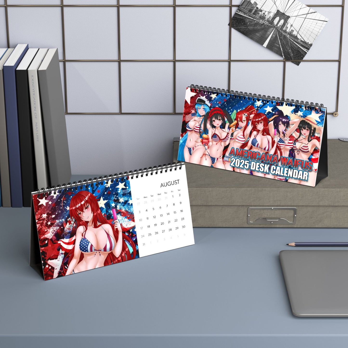 Americana Waifus 2025 Desktop Calendar