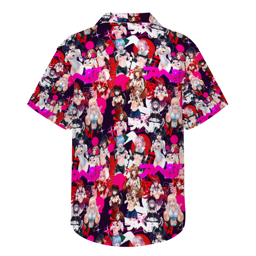 Ahegao Short Sleeve Hawaiian Shirt