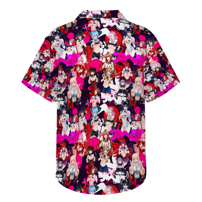 Ahegao Short Sleeve Hawaiian Shirt