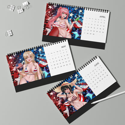 Americana Waifus 2025 Desktop Calendar