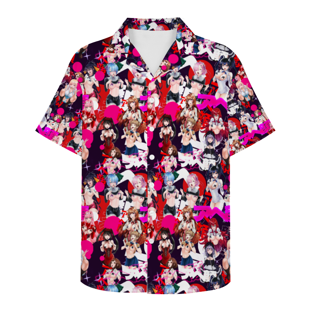 Ahegao Short Sleeve Hawaiian Shirt