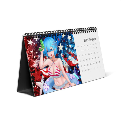 Americana Waifus 2025 Desktop Calendar