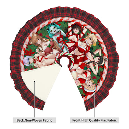 Waifu Plaid Christmas Tree Skirt