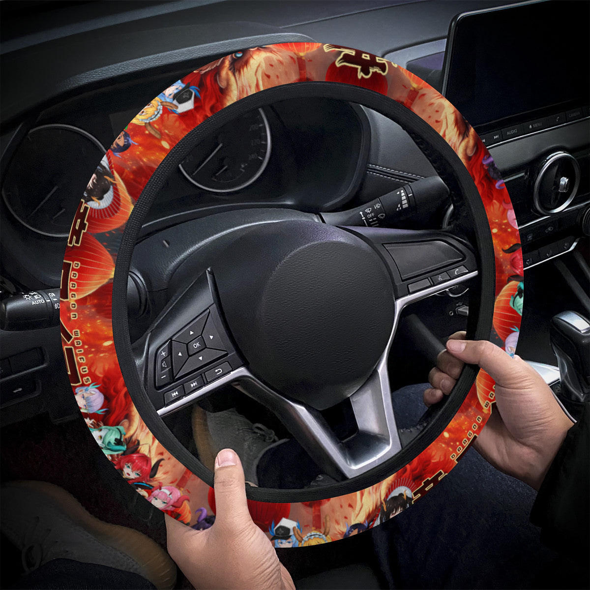 Dragon Waifus Car Steering Wheel Cover