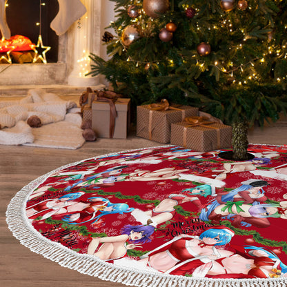 Xmas Waifus Fringed Christmas Tree Skirt