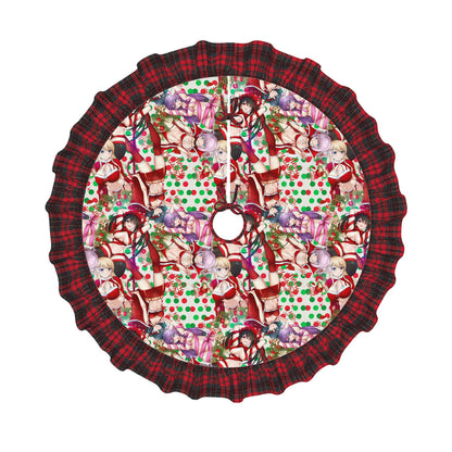 Xmas Waifus v5 Plaid Christmas Tree Skirt