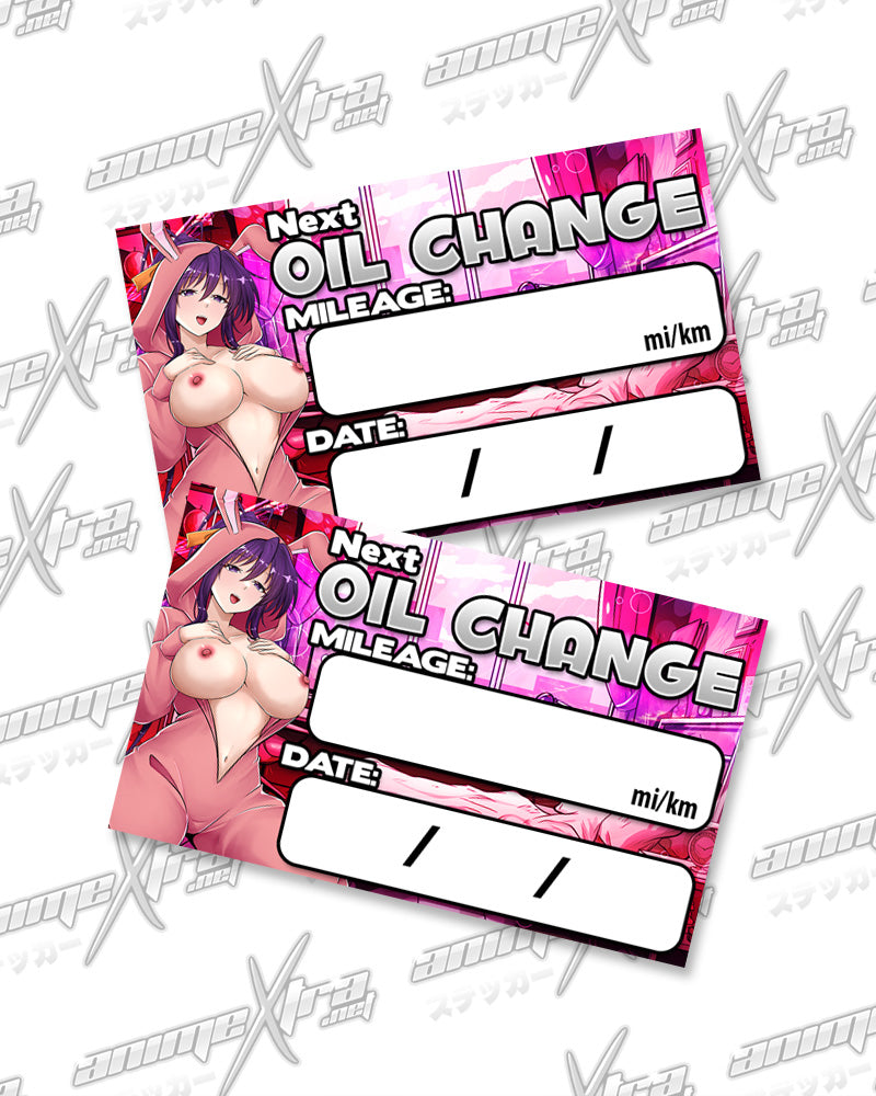 Akeno Bunny Jammies Oil Change Stickers