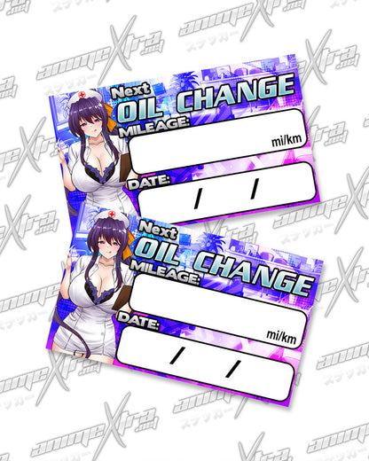 Akeno Nurse Oil Change Stickers
