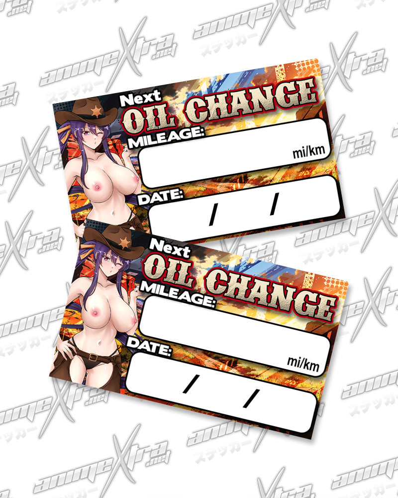 Akeno Western Waifus Oil Change Stickers