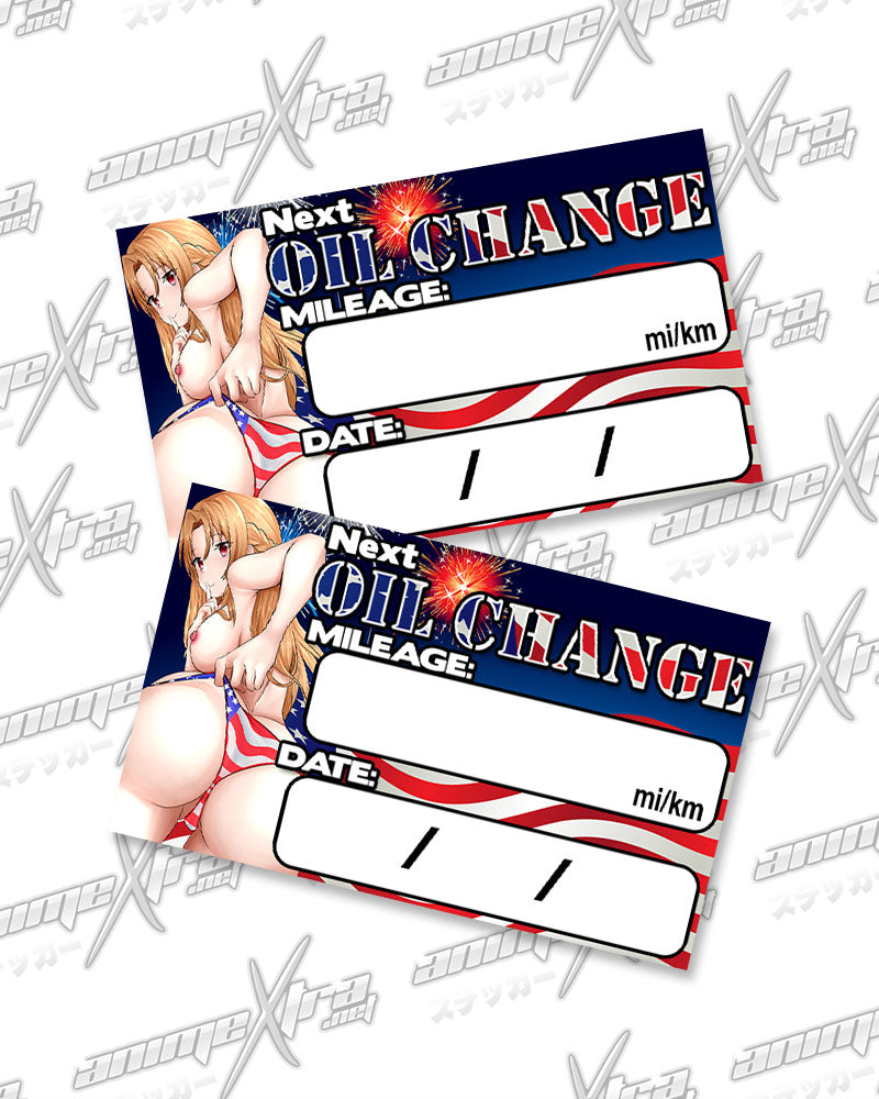 Asuna American Booty Oil Change Stickers