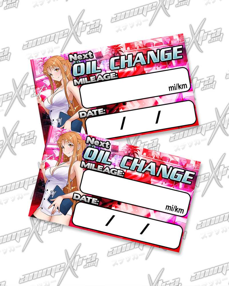 Asuna Nurse Oil Change Stickers