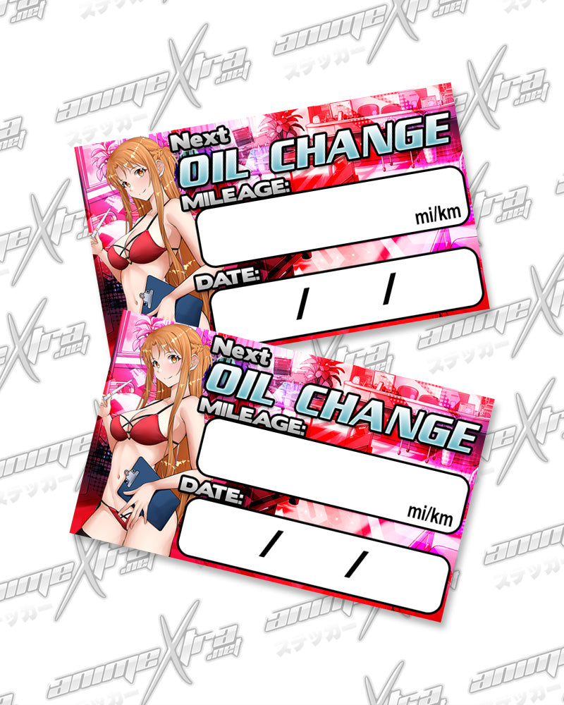 Asuna Nurse Oil Change Stickers