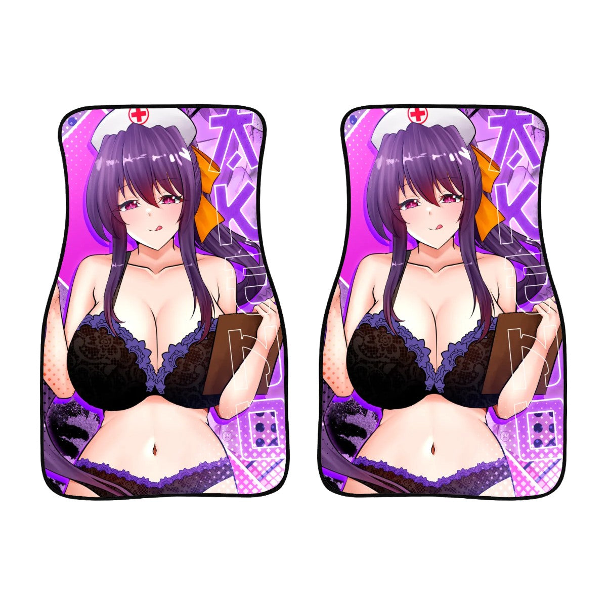Akeno Nurse Lingerie Car Floor Mats