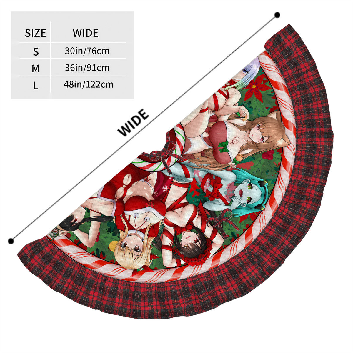 Waifu Plaid Christmas Tree Skirt