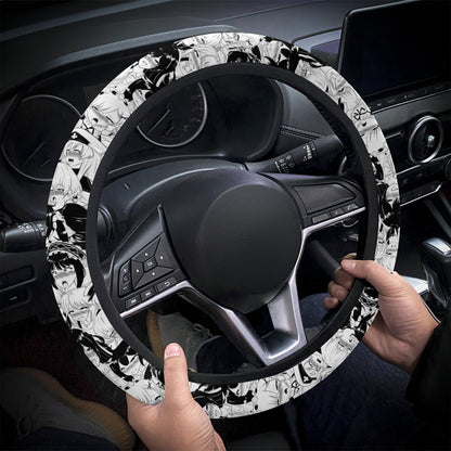 Ahegao BW Steering Wheel Cover