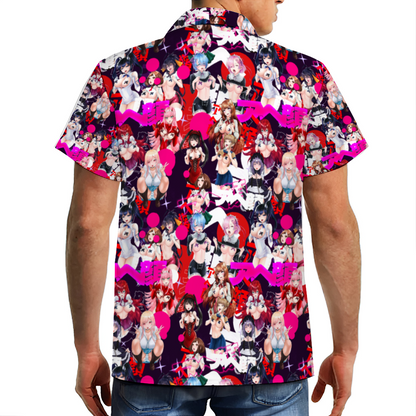 Ahegao Short Sleeve Hawaiian Shirt