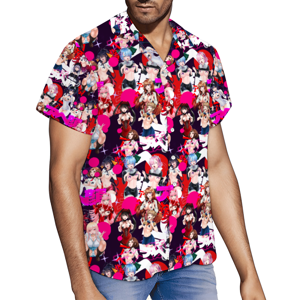 Ahegao Short Sleeve Hawaiian Shirt