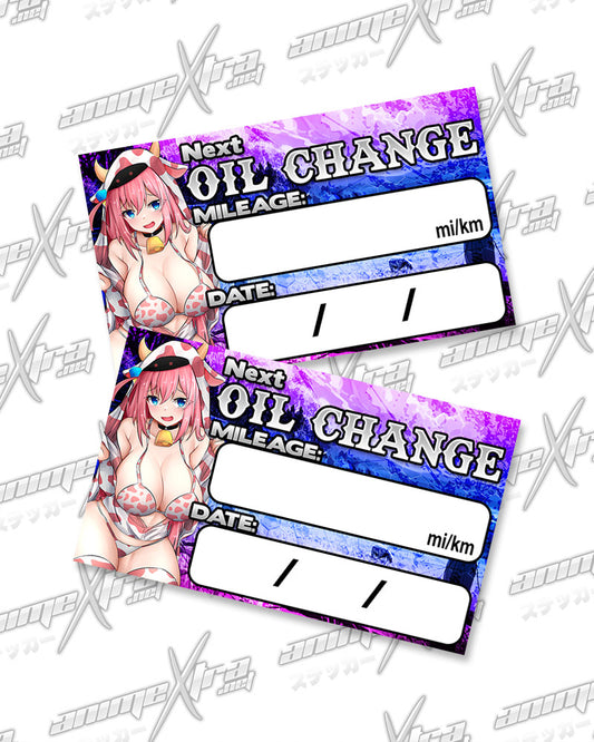 Cowgirl Bocci Oil Change Stickers