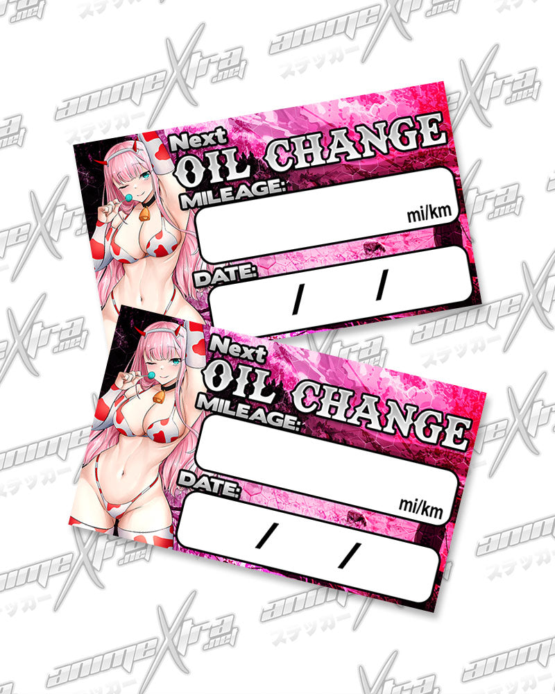 Cowgirl Zero Two Oil Change Stickers