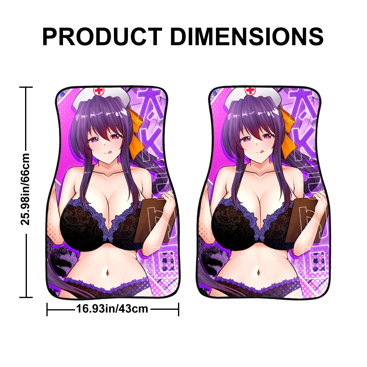 Akeno Nurse Lingerie Car Floor Mats