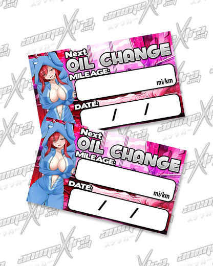 Erza Bunny Jammies Oil Change Stickers