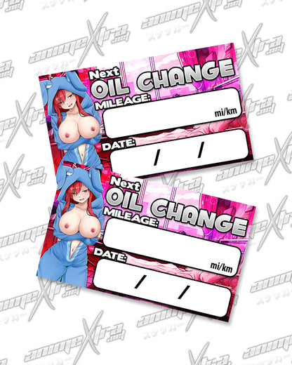 Erza Bunny Jammies Oil Change Stickers