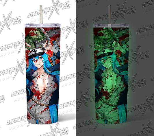 Halloween Esdeath Glow in the Dark Tumbler