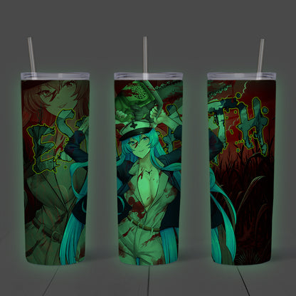 Halloween Esdeath Glow in the Dark Tumbler