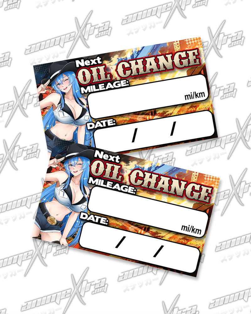 Esdeath Western Waifus Oil Change Stickers
