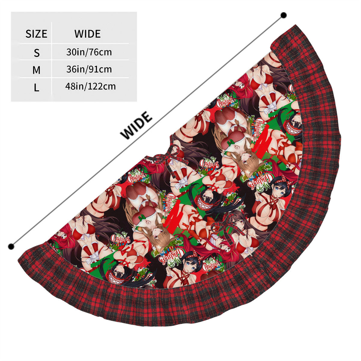 Xmas Waifus v6 Plaid Christmas Tree Skirt