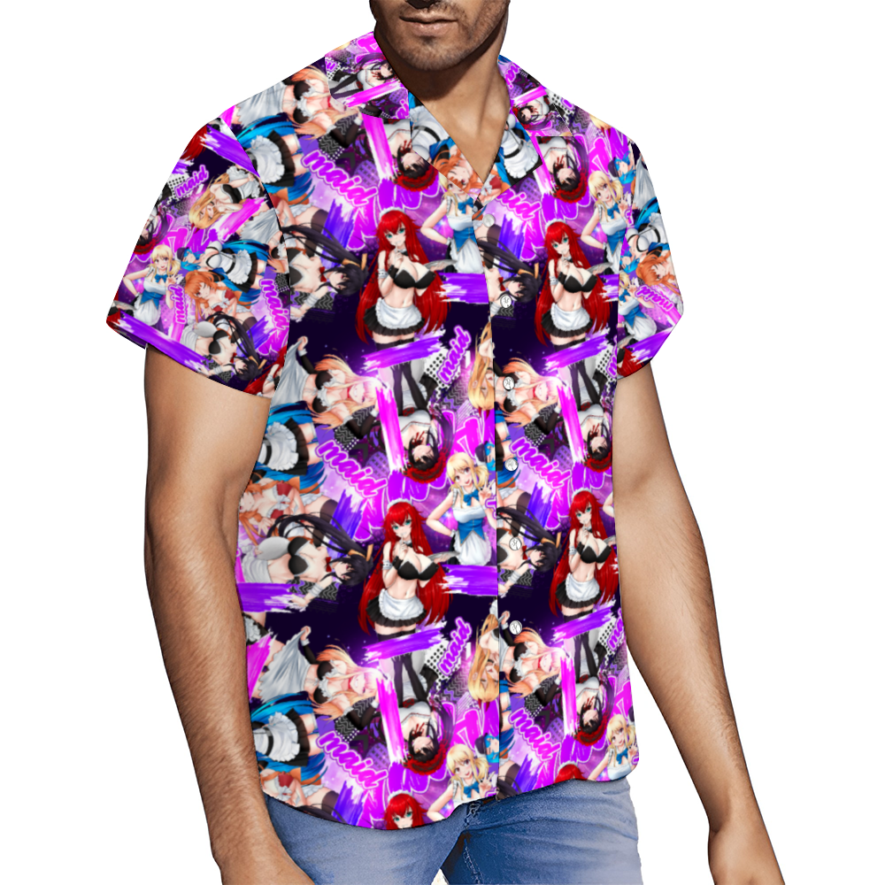 Maid Waifus Short Sleeve Hawaiian Shirt