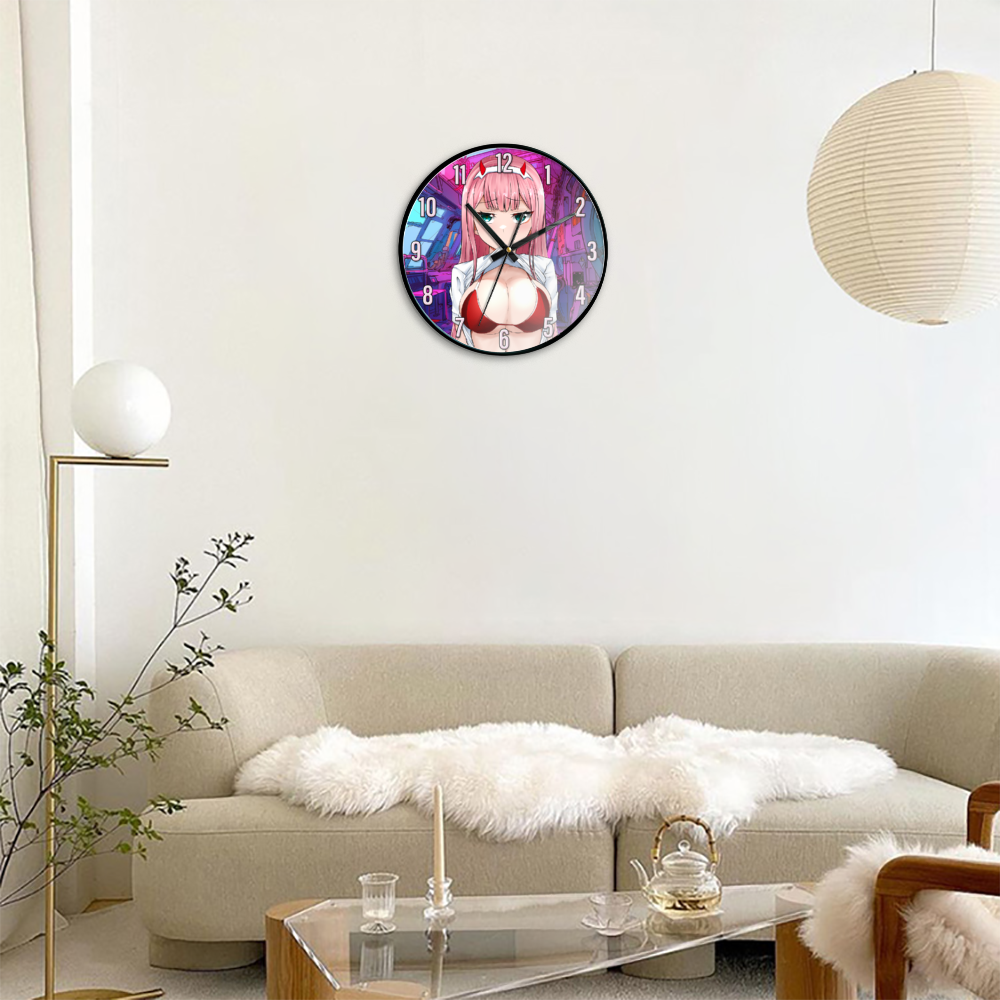 Zero Two Busty Flasher Wall Clock